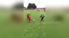Newsflare Edit - 'Mini bale' 5 year old with good football skills