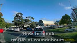 Dash Cam - How to block traffic at roundabouts. - with captions