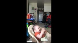 Baby has the cutest reaction to being shot
