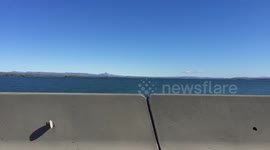 Newsflare Edit - Entering Borgarnes, Iceland over a Bridge on the Ring Road