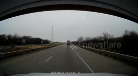 Tyre falls off lorry and hits car causing crash