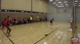 Man performs incredible dodgeball move to win game