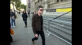 Noel Gallagher arrives at the private view of the Pink Floyd  exhibition at the V&A