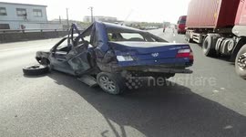 Girl, six, thrown out of car in crash