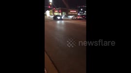 Newsflare Edit - Two Mustangs spin out and crash at car show