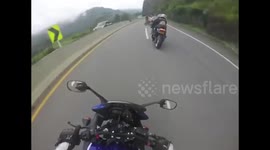 Horrible motorbike crash caught on camera in Bogota, Colombia