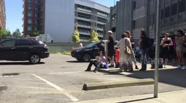 Portlanders do yoga during bomb investigation lock down