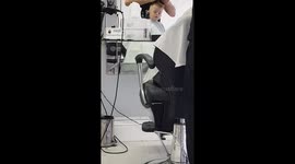 Adorable toddler can't keep his eyes open for his haircut