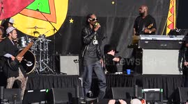 Snoop Dogg rocks the stage as he performs at the 2017 New Orleans Jazz and Heritage Festival in New Orleans, Louisiana