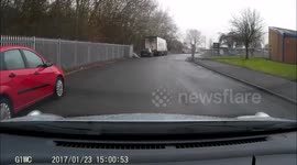 A HGV dosent see us approaching and nearly takes us out