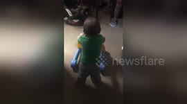 Newsflare Edit - Baby walking for the first time