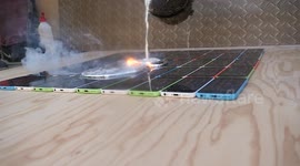 Pouring molten aluminum on 50 iPhones