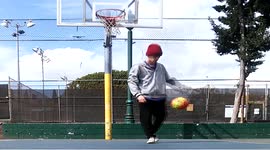 Cool football and basketball trickshot