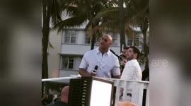 Newsflare Edit - The Rock at Baywatch Premiere In Miami