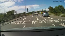 Dog falls out of moving car on UK motorway