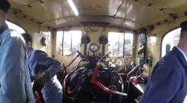 On the footplate of a steam engine!