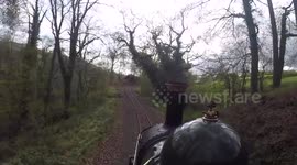Unique GoPro footage on top of a steam engine.