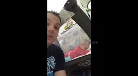 Baby won't wake up until she hears Mickey Mouse