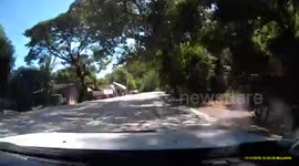 Dashcam: near head on collision with bus. Close call!