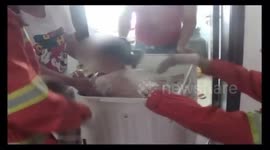 Girl, 6, getting stuck in washing machine