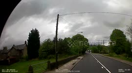 Van overtakes at speed in village