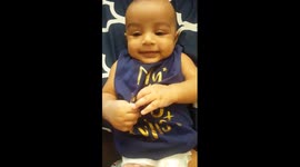 Cute baby's adorable response to mom's