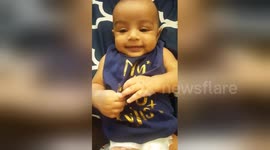 Newsflare Edit - Cute baby's adorable response to mom's