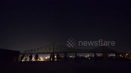 BEST POSSIBLE VIEW, TIMELAPSE of the Inaugural Lighting of Montreal's Jacques Cartier Bridge