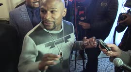 Mayweather Mayhem! Floyd clashes with Liam Walsh's brother at press conference