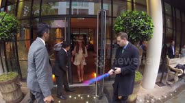 Reality star Charlotte Dawson departs from Ham Yard Hotel in London