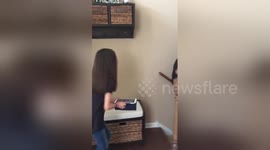 Girl's emotional reaction to being surprised with new puppy