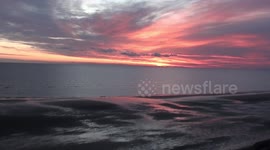 fiery sunset blackpool uk