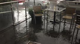 Torrential spring rain in Cleethorpes