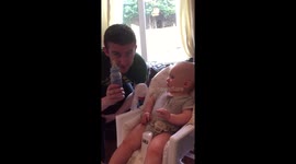 Baby drinking challenge