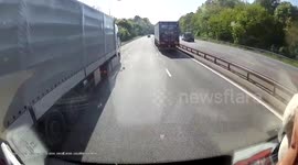 Nearmiss with lorry driver lane drifting UK