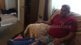 Dog owner reunited with labrador after lengthy stint in hospital