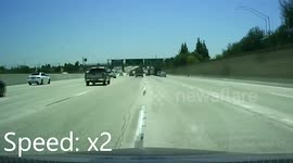 Suddenly, Cargo Truck Almost Swipes into Me