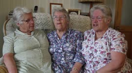 Britain's oldest triplets celebrate their 80th birthday.