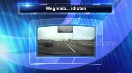 Near accident on highway exit ramp