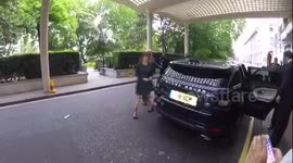 Royal Princesses Beatrice and Eugenie arrive at the Savoy hotel