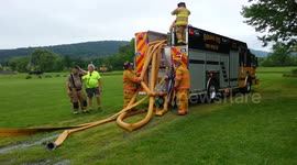 Hose bed charged by accident Fire truck
