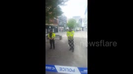 Newsflare Edit - Visitors evacuated by armed police out of Manchester's Arndale shopping center
