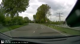 Car does a barrel roll after crash