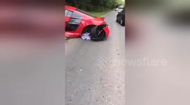 Newsflare Edit - Audi R8 Crash Preston Aftermath