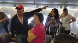 Man in Trump Hat Calls Woman a Lesbian on United Flight 87 Shanghai to Newark UA87