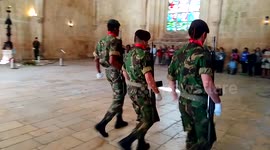 Solemn Changing of the Guard at Batalha monastery Portugal