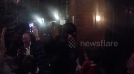 Miranda Hart departs from the opening night of Annie the musical