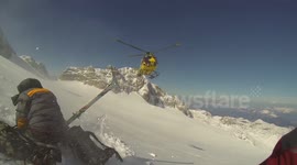 Helicopter rescues injured skiier stranded on Austrian glacier