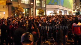 scuffles in Madrid in a protest to ask for demonstrators arrested on Saturday