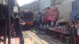 Amphawa train market Thailand